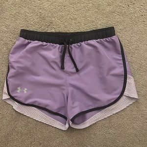 Purple under armour running shorts